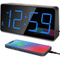 Peakeep Blue Digital Alarm Clock with Loud Alarm, Large LED, USB Charger, Battery Backup for Heavy Sleepers Peakeep Blue Digital Alarm Clock with Loud Alarm, Large LED, USB Charger, Battery Backup for Heavy Sleepers