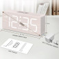 Réveil numérique en bois DreamSky – chiffres larges, alarme forte, variateur, contrôle volume, décor bureau