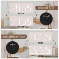 Réveil Digital en Bois DreamSky - Grand Écran, Alarme Puissante