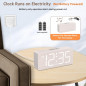 Réveil numérique en bois DreamSky – chiffres larges, alarme forte, variateur, contrôle volume, décor bureau