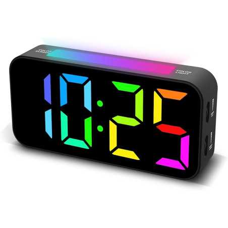 Loud Alarm Clock for Heavy Sleepers – Digital Dual Alarm with Night Light