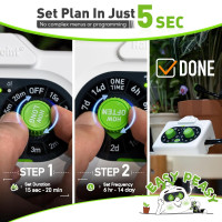RAINPOINT Automatic Plant Waterer for 10-15 Indoor/Outdoor Pots, Adjustable Output, Battery Powered, IP54 Waterproof