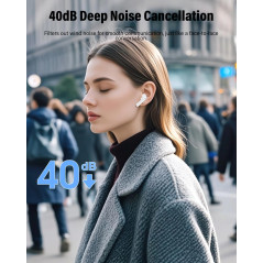 Écouteurs Bluetooth 5.4 Sans Fil, Basses, Micro Antibruit, IP7