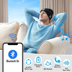 LED Bluetooth Beanie Hat - Cool Tech Gift for Men, Dad, Husband, Grandpa | Valentines, Birthday, Camping Gear