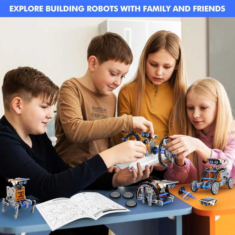 Bottleboom 13-in-1 Solar Power STEM Robot Kit for Boys Age 8-12