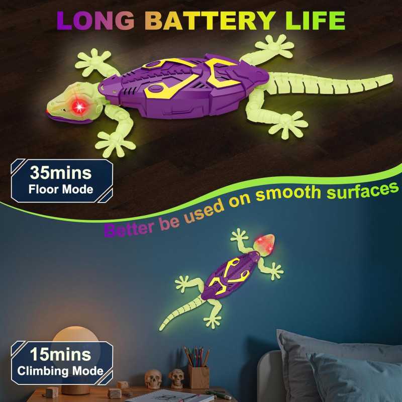 Glow in The Dark Wall Climbing Gecko RC Toy – Fun Gift for Kids & Teens