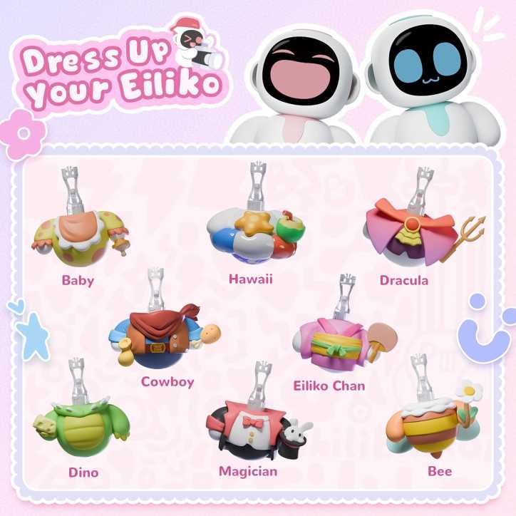 ENERGIZE LAB Eiliko Coral Pink AI Charm Robot Pendant – Fun Electronic Toy for Couples & Friends