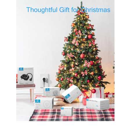 EIGHTREE Prise Intelligente 15A Wi-Fi & Bluetooth, Compatible Alexa & Google, Minuterie & Télécommande, Certifiée FC