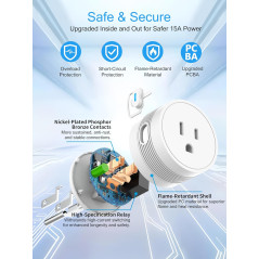 Prise Intelligente EIGHTREE 15A Wi-Fi/Bluetooth avec Alexa