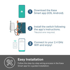 Interrupteur Kasa Smart HS200-2 2-Gang Wi-Fi Alexa Google Home