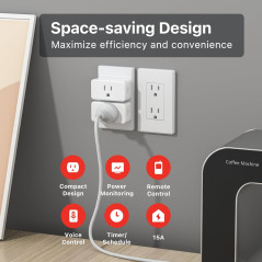 Prise Intelligente ZigBee 4 Pack avec Monitoring Énergie en Temps Réel