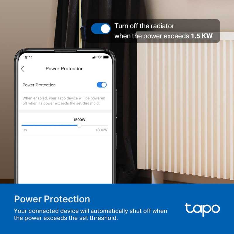 TP-Link Tapo P115 Smart Plug Wi-Fi Mini, Compatible Alexa & Google