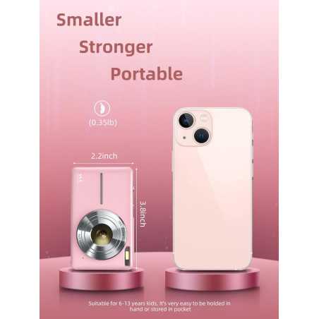Appareil Photo Numérique FHD 1080P Rose avec Zoom 16X & 32Go