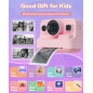 Appareil photo instantané pour enfants 1080P, imprimante photos, cadeau portable rose 3-12 ans Appareil photo instantané pour enfants 1080P, imprimante photos, cadeau portable rose 3-12 ans