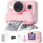 Appareil photo instantané pour enfants 1080P, imprimante photos, cadeau portable rose 3-12 ans Appareil photo instantané pour enfants 1080P, imprimante photos, cadeau portable rose 3-12 ans