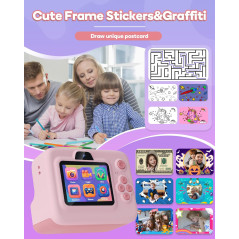 Appareil Photo Enfants Instantané 1080P - Cadeau Anniv Noël