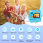 Appareil photo instantané pour enfants 3-12 ans, cadeau Noël/anniversaire, impression 3 rouleaux, 32G, bleu Appareil photo instantané pour enfants 3-12 ans, cadeau Noël/anniversaire, impression 3 rouleaux, 32G, bleu