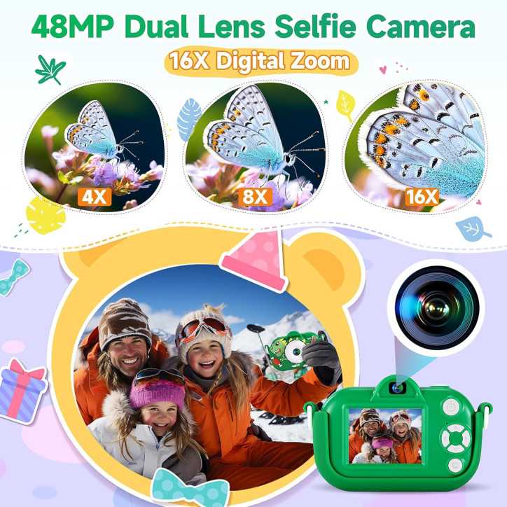 Appareil Photo Enfants 48MP Double Lentille HD 1080P avec Carte 32Go, Cadeau Anniversaire Noël Garçons 3-9 ans Appareil Photo Enfants 48MP Double Lentille HD 1080P avec Carte 32Go, Cadeau Anniversaire Noël Garçons 3-9 ans