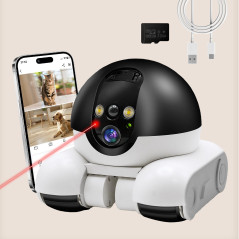 DreamBee 1080P Dual Lens Indoor Security Robot Camera on Wheels with 2-Way Talk, Night Vision & App Control