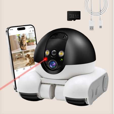 Caméra Intérieure DreamBee 1080P Double Objectif, Mobile, Vision Nocturne, Audio Bidirectionnel, Contrôle App