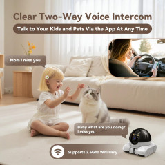 DreamBee 1080P Dual Lens Robot Camera on Wheels with Night Vision & 2-Way Talk