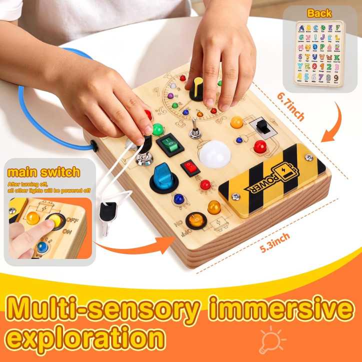 Busy Board Montessori pour Tout-Petits 1-3 Ans – Jouet Éducatif Sensoriel et Nomade pour Enfants Autistes