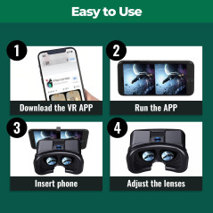 VR Headset with Controller & Anti-Blue Lens for iPhone & Android 4.5-6.7