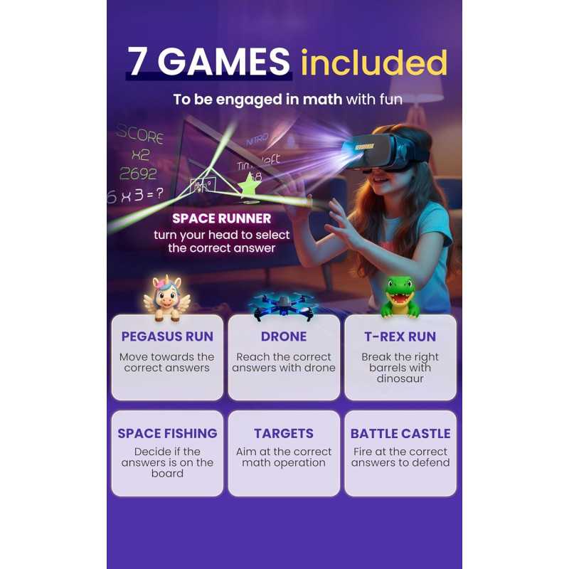 HeroMask VR : Jeu éducatif Math pour enfants 5-12 ans