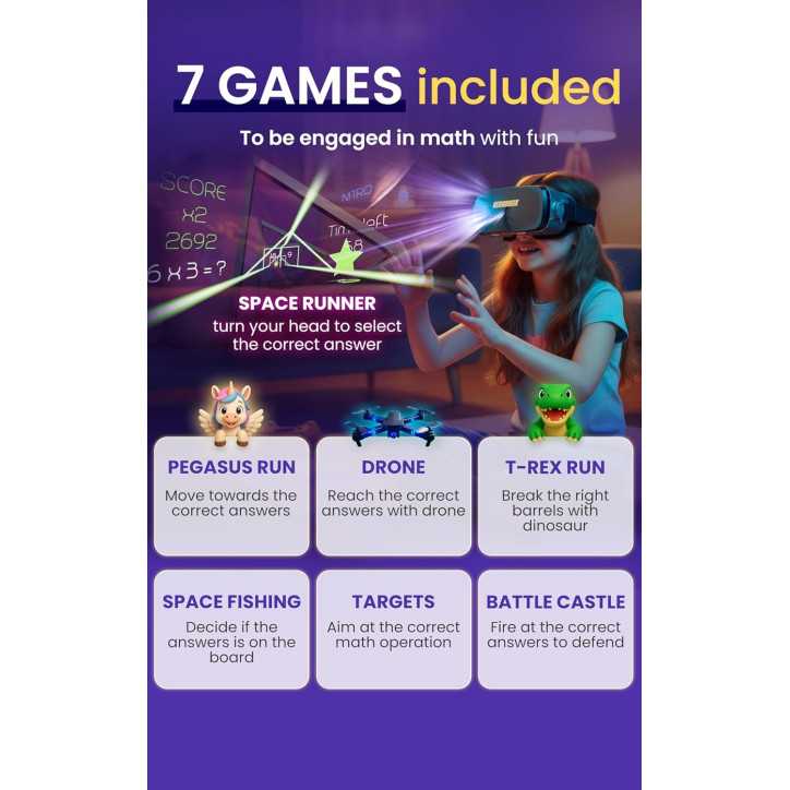 HeroMask VR Headset + Math Games for Kids 5-12 | Multiplication, Addition, Mental Math | Award-Winning Educational Toy HeroMask VR Headset + Math Games for Kids 5-12 | Multiplication, Addition, Mental Math | Award-Winning Educational Toy
