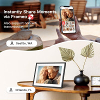 10.1 Frameo Digital Picture Frame, 32GB, WiFi, 1280x800 HD Touchscreen, Wall Mountable, Instant Sharing