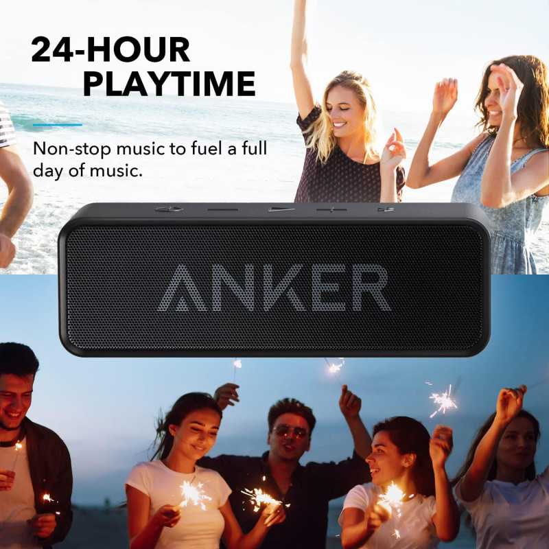 Anker Soundcore Bluetooth Speaker – IPX5, 24H Playtime, Portable Black