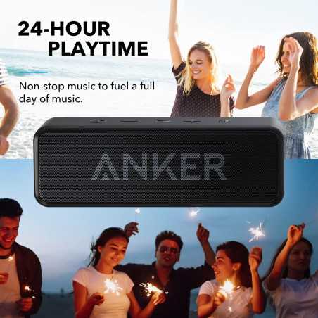 Anker Soundcore Bluetooth Speaker – IPX5, 24H Playtime, Portable Black