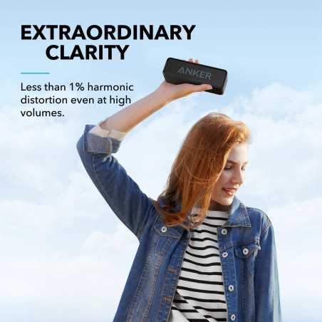 Anker Soundcore Bluetooth Speaker, IPX5 Waterproof, 24H Playtime, Stereo Sound, Portable Wireless (Black)