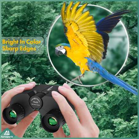 Aurosports 10x25 Compact Binoculars for Adults & Kids, Easy Focus, Low Light, Ideal for Bird Watching, Travel, and Outdoor A