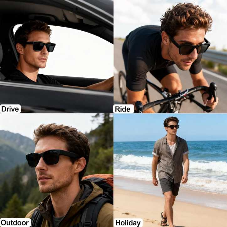 Lunettes AI Intelligentes à Verres Colorés Bluetooth - Traducteur 160+ Langues, Assistant Vocal Lunettes AI Intelligentes à Verres Colorés Bluetooth - Traducteur 160+ Langues, Assistant Vocal