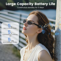 Lunettes Intelligentes Sans Monture avec Bluetooth, Prise Photo à Distance, Protection UV et Commande Vocale