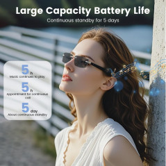 Rimless Smart Glasses with Bluetooth Speaker, Voice Control, Photochromic UV Protection & Remote Photo Capture