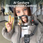 Stabilisateur 3 axes pour smartphone avec éclairage, suivi AI, trépied pliable pour iPhone & Android