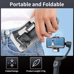 Stabilisateur 3-Axes Smartphone avec Lumière & Suivi AI