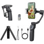 3-Axis Foldable Smartphone Gimbal Stabilizer with Fill Light, AI Auto Tracking, Tripod for iPhone & Android