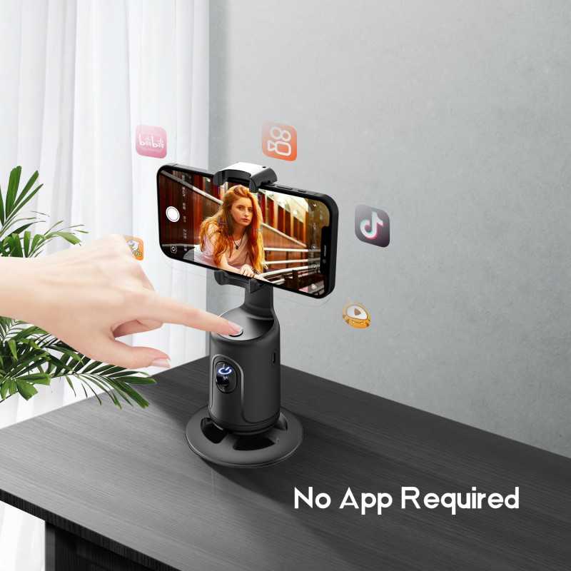 GREEN HOUSE Auto Face Tracking Phone Holder – 360° Rotation Gimbal Mount