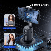 GREEN HOUSE Auto Face Tracking Phone Holder & Mount, 360° Rotation Gimbal Stabilizer for Vlogs & TikTok