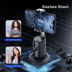 GREEN HOUSE Auto Face Tracking Phone Holder & Mount, 360° Rotation Gimbal Stabilizer for Vlogs & TikTok