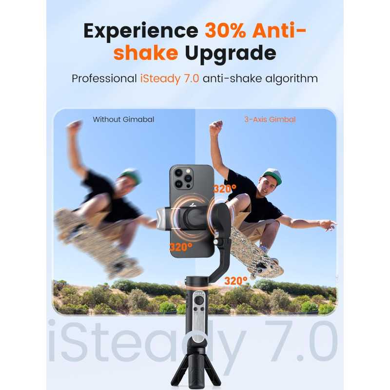 Stabilisateur Hohem iSteady V2S 3-Axes pour Smartphone, AI