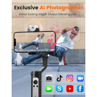 hohem iSteady V2S 3-Axis Smartphone Gimbal Stabilizer with AI Tracking, Fill Light, Portable & Foldable for Vlogging