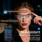 Lunettes AI Intelligentes avec Caméra 8MP, Traduction Temps Réel, Audio Open-Ear, Verres Photochromiques