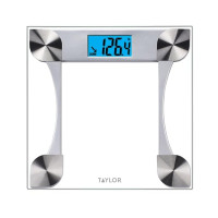 Taylor Digital Glass Bathroom Scale, Accurate Body Weight Tracking, 440 lb Capacity, Battery-Powered