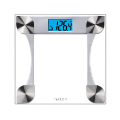 Taylor Digital Glass Bathroom Scale, Accurate Body Weight Tracking, 440 lb Capacity, Battery-Powered