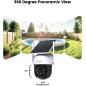 Caméra Solaire AOSU Extérieure Sans Fil 2K Vision Nuit Couleur Suivi Humain 360° Surveillance Caméra Solaire AOSU Extérieure Sans Fil 2K Vision Nuit Couleur Suivi Humain 360° Surveillance