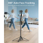 acer 64 Auto Face Tracking Tripod with Light & Remote for iPhone/Android/Camera, 360° Rotating Selfie Stick